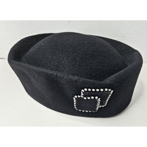 Vintage Lancaster 100% Wool Women’s Black Shell Hat - Picture 1 of 9
